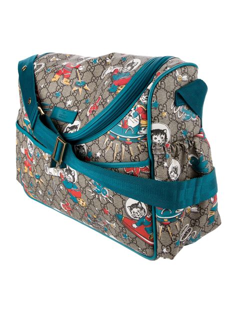 gucci supreme diaper bag cats and rocketships|GUCCI GG Supreme Monogram Space Cats Diaper Bag Orange .